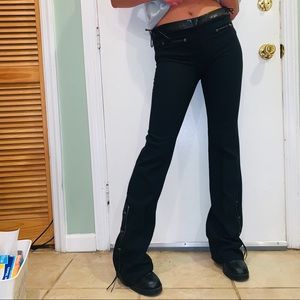 Vintage low rise flare black pants
